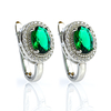 Set de Plata .925 con Corte Ovalada Esmeralda Aretes y Dije