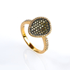 0.60 Ctw Anillo de Oro Amarillo de 14K con Diamante Chocolate