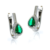 Beautiful .925 Silver Set with Emerald Earrings and Pendant