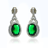 Set de Plata .925 Con Esmeralda Aretes y Dije