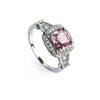 Sterling Silver Ring with Princess Cut Alexandrite 8 mm