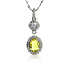 Hermoso Juego de Dije y Aretes de Plata .925 con Alejandrita Amarilla