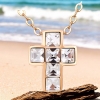 Cruz de Cristal Swarovski con Baño de Oro 18K