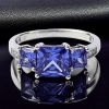 Anillo de 3 Piedras de Tanzanita Plata de Ley 925
