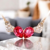 Lindo Collar con Cristal Swarovski Rosa y Baño de Oro