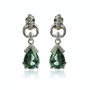 Aretes con Alejandrita Corte Pera en Plata .925