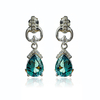 Aretes con Alejandrita Corte Pera en Plata .925