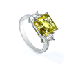 Sterling Silver Ring with Princess Cut Yellow Alexandrite