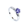 Anillo de Tanzanita Solitario  6 mm Plata