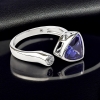 Anillo de Plata de Ley con Tanzanita Corte Trillante