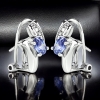 Aretes de Plata de Ley .925 con una Gema Tanzanita
