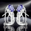 Aretes de Plata con Tanzanita Omega Clip
