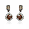 Juego de Dije y Aretes de Diamantes de Chocolate