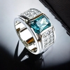 Anillo de Alejandrita Para Hombre Plata Cambia de Color