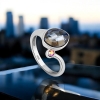 Hermoso Anillo de Plata Con Cristal Swarovski Azul