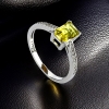 Anillo de Compromiso Corte Esmeralda Alejandrita Amarilla