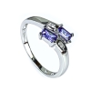 Anillo de Tanzanita Corte Esmeralda Solitario