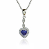 Juego de Tanzanita Aretes y Dije Corte Corazon Con Plata