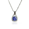 Juego de Pendiente y Aretes de Diamantes de Chocolate con Tanzanita y Plata