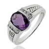 Precioso Anillo de Amatista en Oro Blanco de 14K