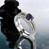 Doble Anillo de Plata Amatista
