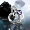 Doble Anillo de Plata Amatista