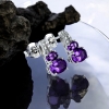 Aretes de Plata con 2 Piedras de Amatista