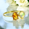 Anillo de Opalo de Fuego Mexicano 14K Oro Amarillo