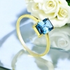 Anillo de Oro 14K Topacio Londres Genuina