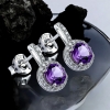 Pendientes de Plata con Piedra Amatista