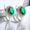Set de Plata .925 con Corte Ovalada Esmeralda Aretes y Dije