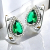 Set de Plata .925 con Esmeralda Aretes y Dije