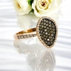 0.60 Ctw Anillo de Oro Amarillo de 14K con Diamante Chocolate