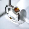 Halo Diamante Chocolate Anillo de Compromiso