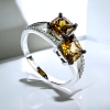 Anillo de Plata de Ley Con Diamante Chocolate
