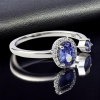 Hermoso Anillo de Doble Tanzanita en Plata de Ley 925