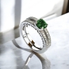 Doble Anillo de Plata Esmeralda