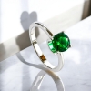Anillo Solitario Esmeralda Corte Redonda en Plata de Ley 925