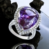 Anillo de Plata Con Amatista Piedra Grande