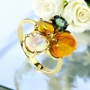 Anillo de Oro Amarillo 14K Opalo Con Zafiro Verde