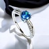 Anillo de Compromiso en Plata Con Topacio Azul Suiza