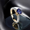 Anillo de Tanzanita 8 mm Plata y Baño de Oro Amarillo