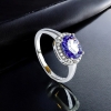 Anillo de Plata Con Tanzanita Corte Ovalada 8 mm x 6 mm