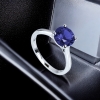 Elegante Anillo de Plata de Ley con 8 mm Tanzanita