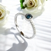 Anillo de Oro Solido de 14K con Diamantes Azules 0.36 Quilates