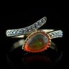 Anillo de Opalo en Plata con Chapa de Oro