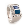 Elegante Anillo de Plata, Tanzanita y Opalo