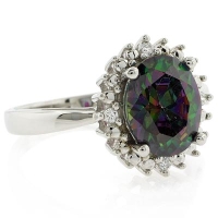 Anillo de Topacio del Caribe en Plata .925