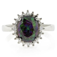 Anillo de Topacio del Caribe en Plata .925