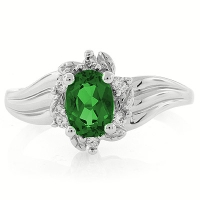 Lujoso Anillo de Esmeralda en Plata .925